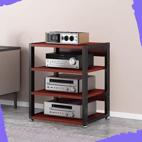 Audio Component Rack Heavy Duty AV Media Stand for Stereo Receiver and Record Player Display