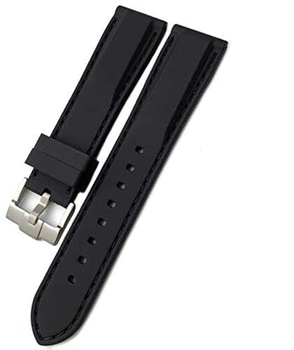 BDDCYWY För WatchBand 19mm 21mm 20mm 22mm 23,0 mm 24mm för mjuk vattentät silikonklockor/svart orange/24mm