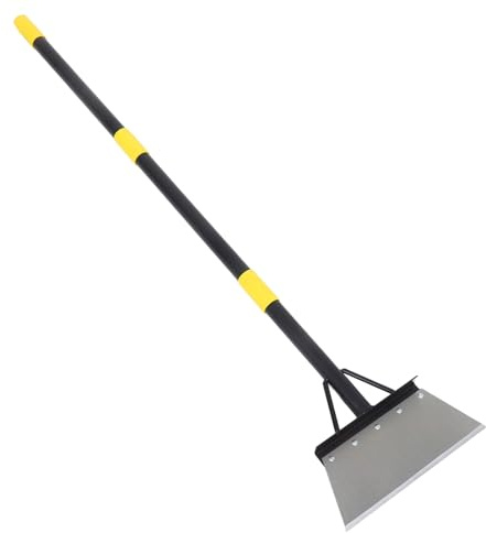 ibasenice Pelle Plate de Jardin Multifonction en Acier Carbone Manche Long Réglable 127 CM Grattoir Robuste pour Désherbage Déneigement Bordure de Pelouse et Nettoyage de Sol Outil