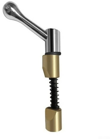 Mango de fijación ajustable para fresadora, mango de perno de bloqueo de aleación de zinc para mesa de fresado vertical Bridgeport y husillo (plata con funda de cobre)