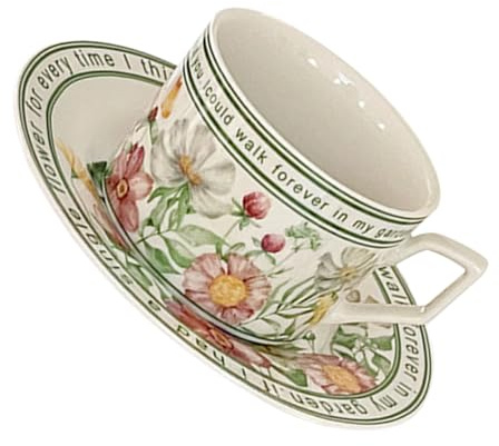 OFFSCH Set Tazze da Caffè e Latte in Ceramica con Piattino Tazza da Cappuccino Ergonomica e Leggera per Tè e Bevande Calde a Casa e Ufficio