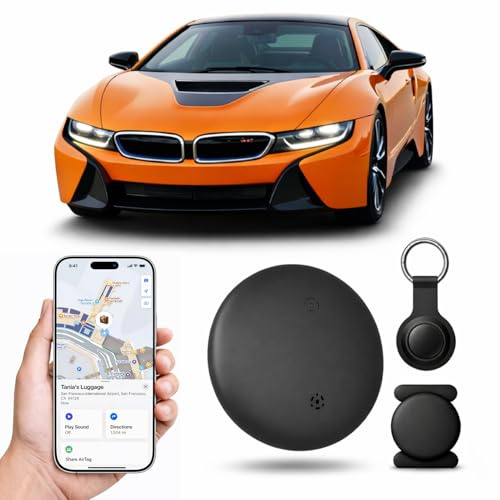 Localizador GPS para Coche/Mascotas/Llaves/Maleta/Cartera - Tracker Tag Bluetooth con Soporte Apple Find My, Buscador de Objetos para iOS, Rastreador con Llavero e Imán