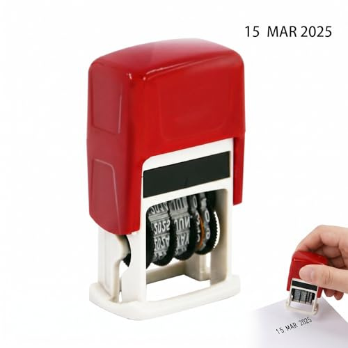 Timbro Datario Manuale con Inchiostro Nero, Mini Datario Portatile per Uova e Documenti Ufficio, Formato Data Giorno.Mese.Anno (GG.MM.AAAA), Timbro con Data per Etichettatura e Organizzazione