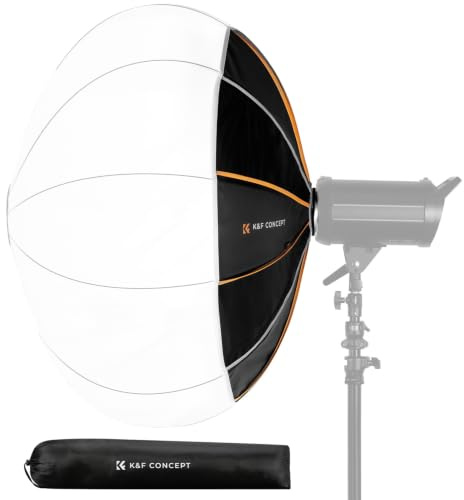 K&F CONCEPT Lantern Softbox 35.4/90cm Prof. Ajustable Liberación Rápida | Kit Iluminación Montura Bowens, Modificador Luz Suave para Cine, Retratos, Entrevistas LL02