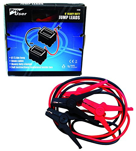 Blackspur BB-JL100 8' JUMP LEADS WITH HEAVY DUTY CLAMPS