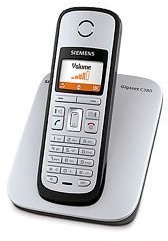 Siemens Gigaset C380 ECO schnurloses DECT Telefon mit beleuchtetem Farbdisplay, titanium