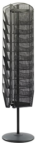 Safco Onyx Rotating Mesh Magazine Holder, Display Rack with 30 Pockets, Brochure Organizer, Commercial-Grade Steel Construction, Black