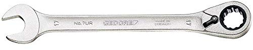 GEDORE Llave combinada con anillo de carraca, Reversible, Ancho de llave 16 mm, Acodada, De doce cantos, Perfil UD, Llave, 7 UR 16