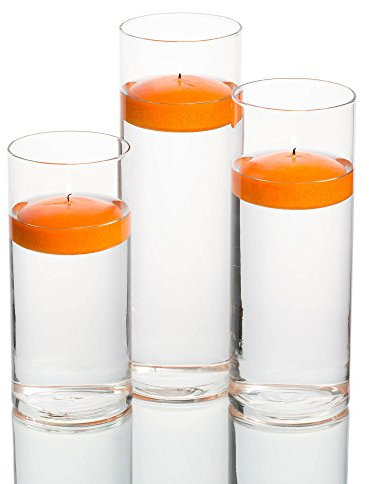 Eastland Set of 3 Cylinder Vases and 3 Ivory Richland Floating Candles 3