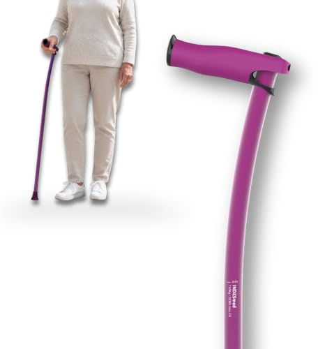 Verstellbarer Gehstock aus Aluminium Leicht Ergonomisch (Violett, M) | Orthopädischer Antitendinitis-Griff, Modernes Design, Damen & Herren, Patentierte Verstellung, für Erwachsene | INDESmed