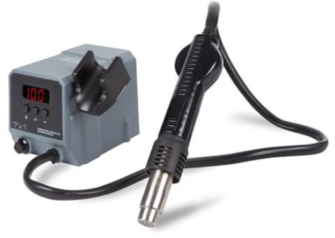 Velleman Station de soudage à air chaud, appareil à soudure, soudeuse, pistolet air chaud, poste fer a souder, station soudure, dessoudage, composants CMS, 300 W, 100-500 °C