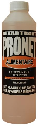PRONET - Détartrant Alimentaire - Dissout et élimine le tartre des appareils ménagers et prolonge la durée de vie - Anti-calcaire - Machine à café, brise jet de robinet, centrale vapeur - 500 Ml