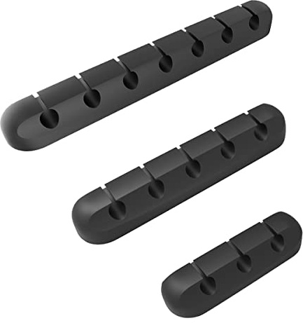 Vindar Cable Clips Wire Management Organizer, Self Adhesive Desk Charger Cable Cord Holder, Cable Tidy Management for Charging Cable, Power Cord,USB Cable,TV Cable, PC, Home and Office 3+5+7 Slots