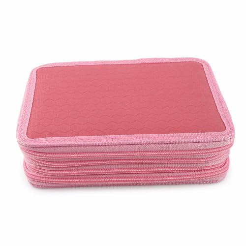 KUIDAMOS Federmäppchen, 72 Fächer Multifunktions Stift Etui Große Kapazität 4 Fächer Oxford Stoff Stift Organizer Schreibwaren Aufbewahrung Stift Box Marker Stift Etui für Student Teen Kid (Rosa)