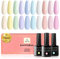 Pastel Gel Nail Polish,10 Colors Summer Macaron Pale Yellow Pink Purple Blue Green Milk White Gel Polish Soak Off UV LED Nail Varnish Sets for Sweet Women,8ml
