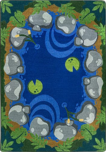 Joy Carpets Tranquil Pond 5'4 x 7'8 Area Rug in Color Multi