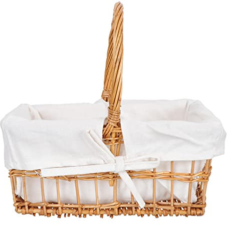 Zerodeko Panier à Fleurs en Osier Tressé Panier de Rangement Pratique Poignée Multi-usages Décoratif pour Organisation et Décoration Festive