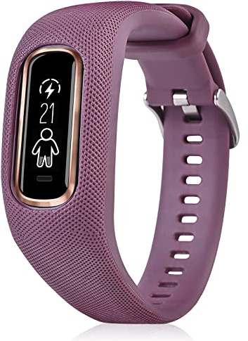 C2D JOY Bracelet en TPU compatible avec Garmin Vivosmart 4, tracker d'activité et de fitness (Berry) - Taille L