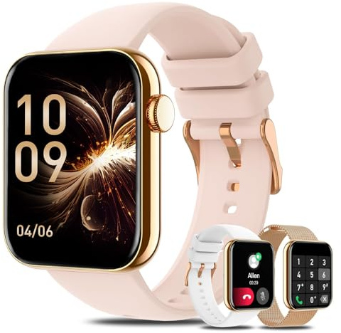 Smartwatch Donna Uomo, 1.85 Orologio Smartwatch con Effettua/Risposta Chiamate, 100+Modalità Sportive Impermeabile IP68, Smart Watch con Monitoraggio del SpO2/Sonno/Contapassi per IOS/Android