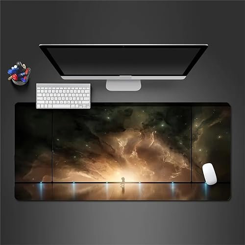 Mauspads Gelber Nebel Gaming Mauspad XXL 1200x600x4mm Mousepad Großes Tischunterlage Computer Zubehör rutschfest Schreibtischunterlage Waschbar Widerstandsfähig für Büro Laptop Tisch