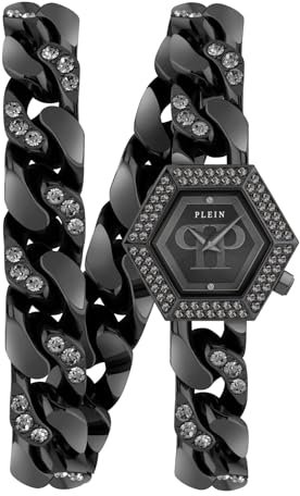 Philipp Plein Damen-Uhren Analog Quarz One Size, Schwarz 32026024