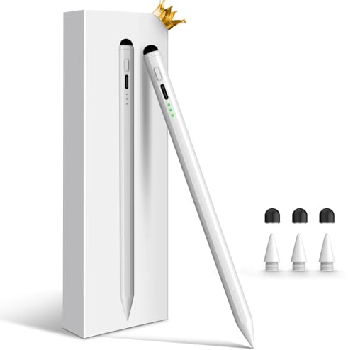 Pencil for Apple iPad 11th/10th/9th, 2X Fast Charge Stylus Pen for iPad, Palm Rejection, Tilt Sensitivity, Compatible with iPad A16/10/9/8/7/6, Pro M4/13/12.9/11, Air M3/M2/5/4/3, Mini 7/6/5