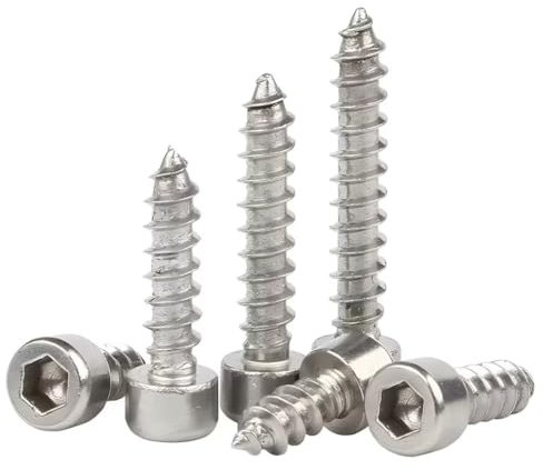 SYDARSYN Selbstschneidende Schrauben 304 Edelstahl Zylinderkopf Holzschrauben mit Innensechskant M3x8mm (100 Stück)