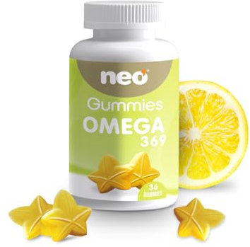 NEO Gummies Omega 3 6 9 – Gummies mit Limettengeschmack – vegan, glutenfrei, zuckerfrei – senkt Cholesterin und fördert die Herz-Kreislauf-Gesundheit