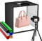 Boîte à Lumière 40x40CM, Couleeur 5600K Boîte Studio Photo Equipé de Tissus Légers Doux, 6 Panneaux de Fond Colorés et 120LED, Box Photo Studio Adaptée à la Présentation de Produits