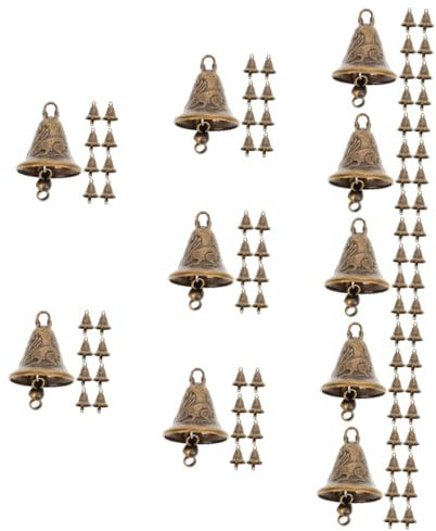 Ciieeo Verzierungen 110 STK Metallglocke Folien Kuh Girlande Weihnachten Fengshui-Glocke Rustikale Glocken Vintage Windspiele Retro-feng-Shui-Glocke Groß Kupfer Papagei Weihnachtsbaum