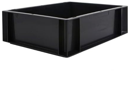 BiGDUG Essentials Recycled Euro Stacking Box - Black Storage Box - 117h x 300w x 400d mm - 10 Litre