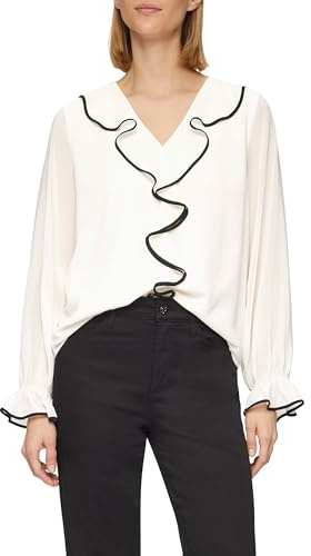 Chiffon-Bluse mit Rüschen-Besatz