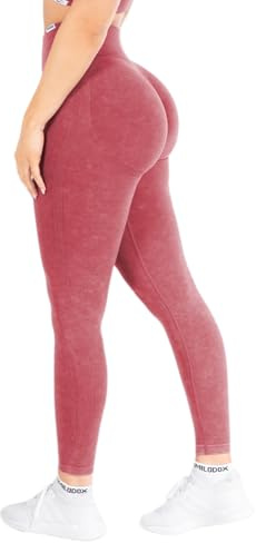 SMILODOX Scrunch Leggins Damen Shaped Fit, Seamless Sporthose, Batik Acid Scrunch Sanduhr-Design Yogahose, Elastischer Bund Figurschmeichelnd für Fitness & Alltag