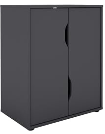 byLIVING Aktenschrank Belfast, 2 Türen, viel Stauraum, Melamin Anthrazit | B 60, H 76,5, T 37 cm