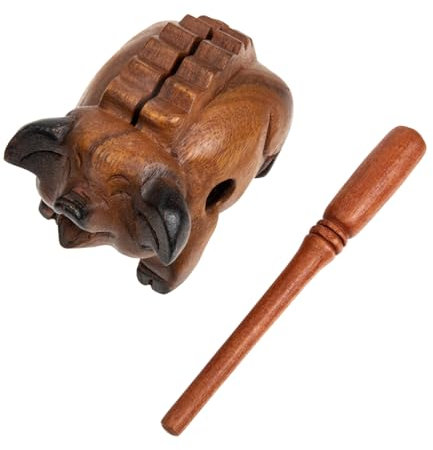 BESTonZON Figurine Forme De Cochon Instrument De Percussion pour Décoration De Bureau Et Jouet Musical Éducatif Naturel