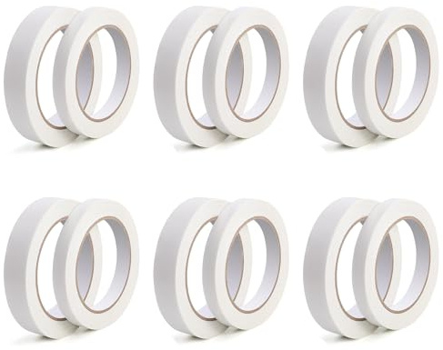 GJNMYSD 12 Rolls Double Sided Tape 0.39/0.59in Craft DIY | strong hold.For scrapbooking, card making, arts, rubber stamps, mounting.Easy tear. Versatile sticky tape for home and studio