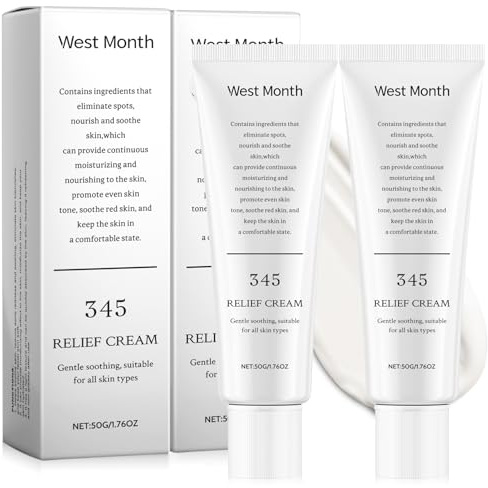 345 Relief Cream, 2 Stück Feuchtigkeitscreme Gesicht mit Niacinamid, Hyaluronsäure und Panthenol,Repariert die Hautbarriere, lindert Akne, reduziert Hautrötungen,Beruhigende Feuchtigkeitspflege