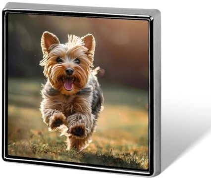 Niedlicher Yorkshire-Terrier-Hund, quadratisches Abzeichen, Metall-Anstecknadel, individuelle Brosche, Gedenknadeln für Frauen und Männer