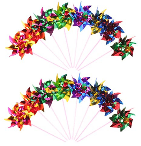 DRESSOOS 100 Pièces Jouet Petit Moulin à Vent Toys Jouets pour Enfants Mini tête de Moulin à Vent moulins à Vent pour Le Jardin de la Cour Moulin à Vent pour Le Jardin Plastique