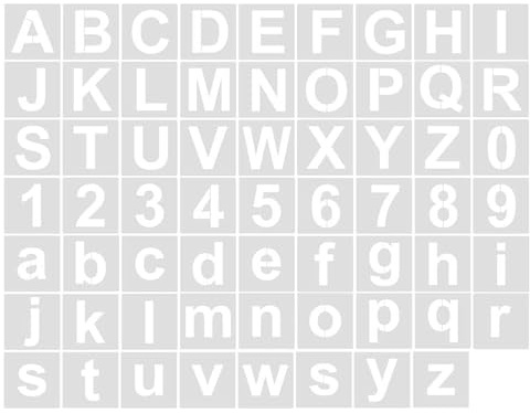 60 x Buchstaben- und Zahlenschablonen, flexible PET-Malvorlagen für Scrapbooking, Tagebuch, Album, Kinder, Zeichenvorlagen