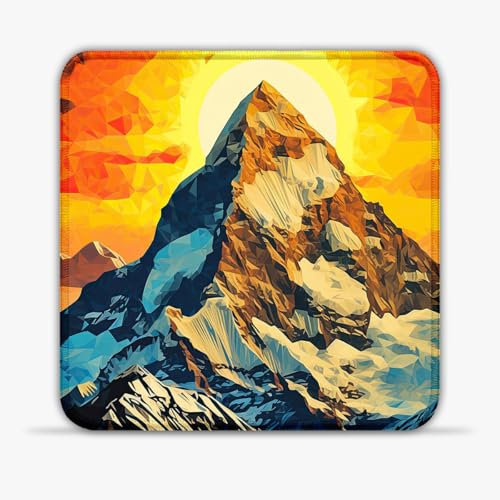 Tapis Souris Jeu Pop Art Mountains 25 x 25 cm Tapis Souris en Tissu SU qualité supérieure Bord Cousu Tapis Souris en Caoutchouc imperméable antidérapant pour Souris Laser/Optique
