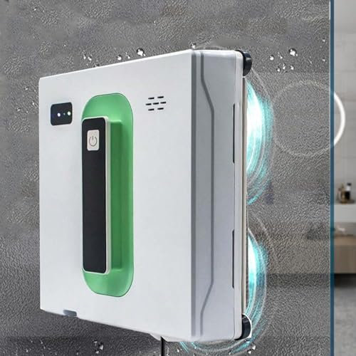 Soflightmok Robot Lavavetri Intelligente con Doppio Getto d'Acqua E Telecomando - Potente Robot per La Pulizia dei Vetri con Pianificazione Intelligente E Design Ultrasottile da 6,8 Cm,White