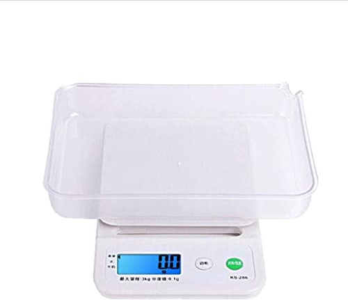 CAFIEDR Bilance elettroniche Bilance da Cucina digitali Bilancia Elettronica per Alimenti Design Ultra Sottile Pesatura precisa LCD di Facile Lettura - Bianco(5 kg/1 g 195 x 130 x 27 mm)