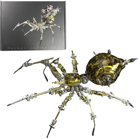 BuildCubes 3D Metall Puzzle Erwachsene, Steampunk Mechanisch Spinne 3D Puzzle Metall Modellbausatz Tier, 602PCS DIY Montage Spider Modell Kit Desktop Spielzeug Geschenk, KIT Version