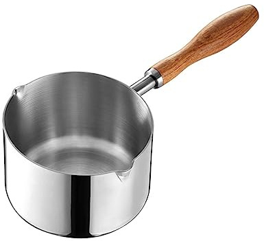 Olla pequeña para derretir mantequilla, calentadores de mantequilla, parte inferior plana, ollas calientes de acero inoxidable, cacerola pequeña, huevo frito