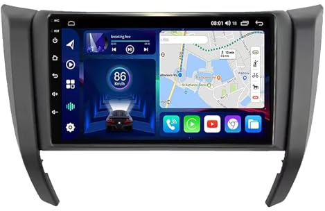 Estéreo de coche Android 14 doble DIN para Nissan Navara D23 IV (2014-2021) - Reproductor multimedia con pantalla táctil IPS de 9 pulgadas, 8 núcleos, 6+128G, CarPlay, Bluetooth, GPS, cámara de
