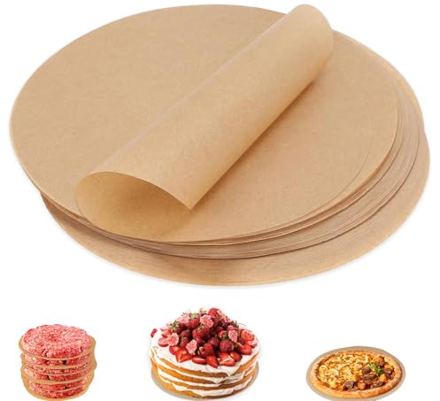 150 PCS Baking Parchment Circles, 30cm Baking Paper Round Parchment Papers Burger Paper Burger Paper Sheets for Cake Tin Air Fryer Foods Seperating 12 Inch