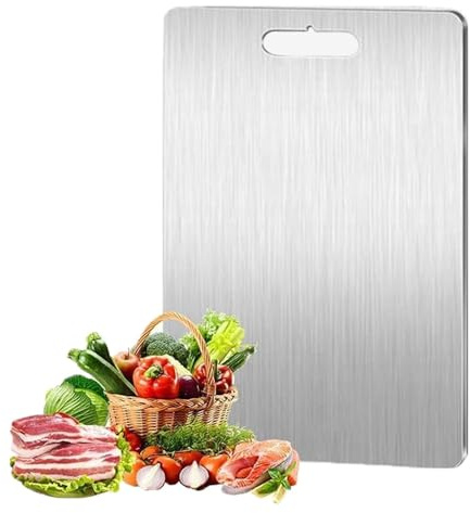 Stainless Steel Cutting Board, 304 Stainless Steel Chopping Board for Kitchen,Chopping Board Food Grade for Meat, Fruit, Vegetables, Dishwasher Safe(30 * 20cm)