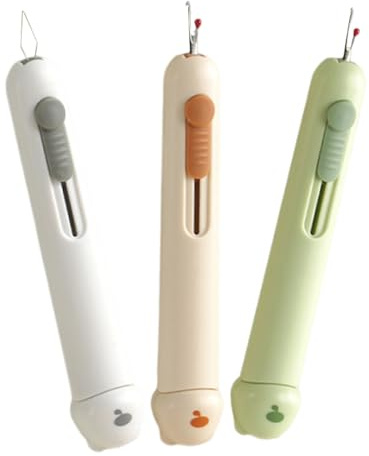 TEHAUX 3pezzi Infila Ago e Scucitore Combinato per Cucire Mano Porta-Aghi e Dispositivo per Rimuovere i Punti Strumento Multifunzionale per Ricamo e Quilting