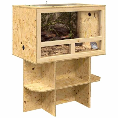 vidaXL Terrarium Braun 80 x 50 x 100 cm OSB, Rustikales, rechteckiges Terrarium für Haustiere, sicheres Reptilien- und Tierheim, Stabiler Platz